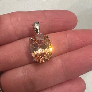 Elegant Silver and Peach .925 Pendant